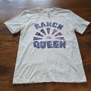 NWOT Ranch Queen Graphic Short Sleeve Tee Cream Size Medium
